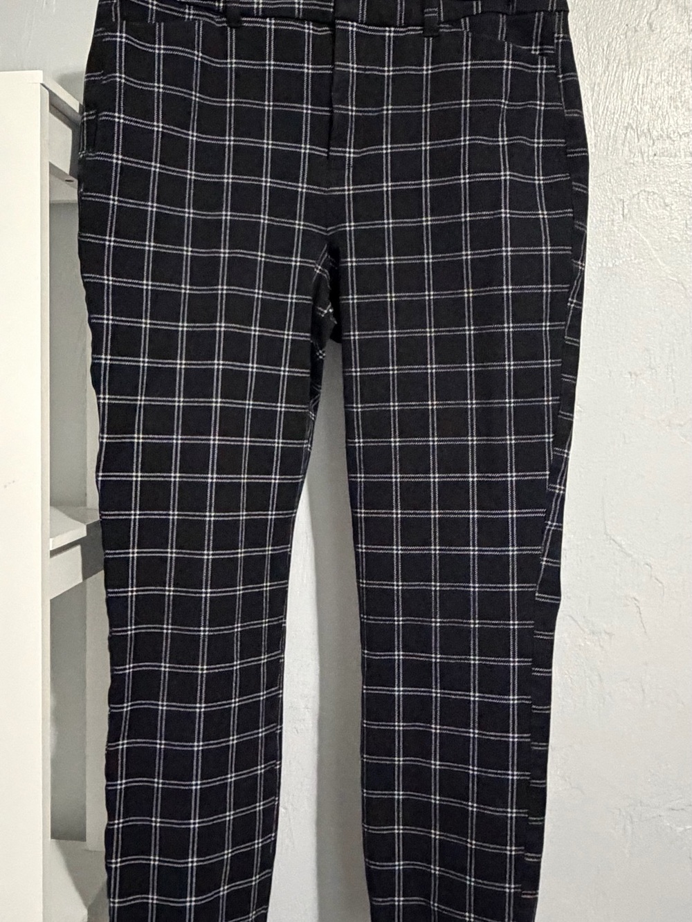 Old Navy Black Windowpane Plaid Skinny Pants